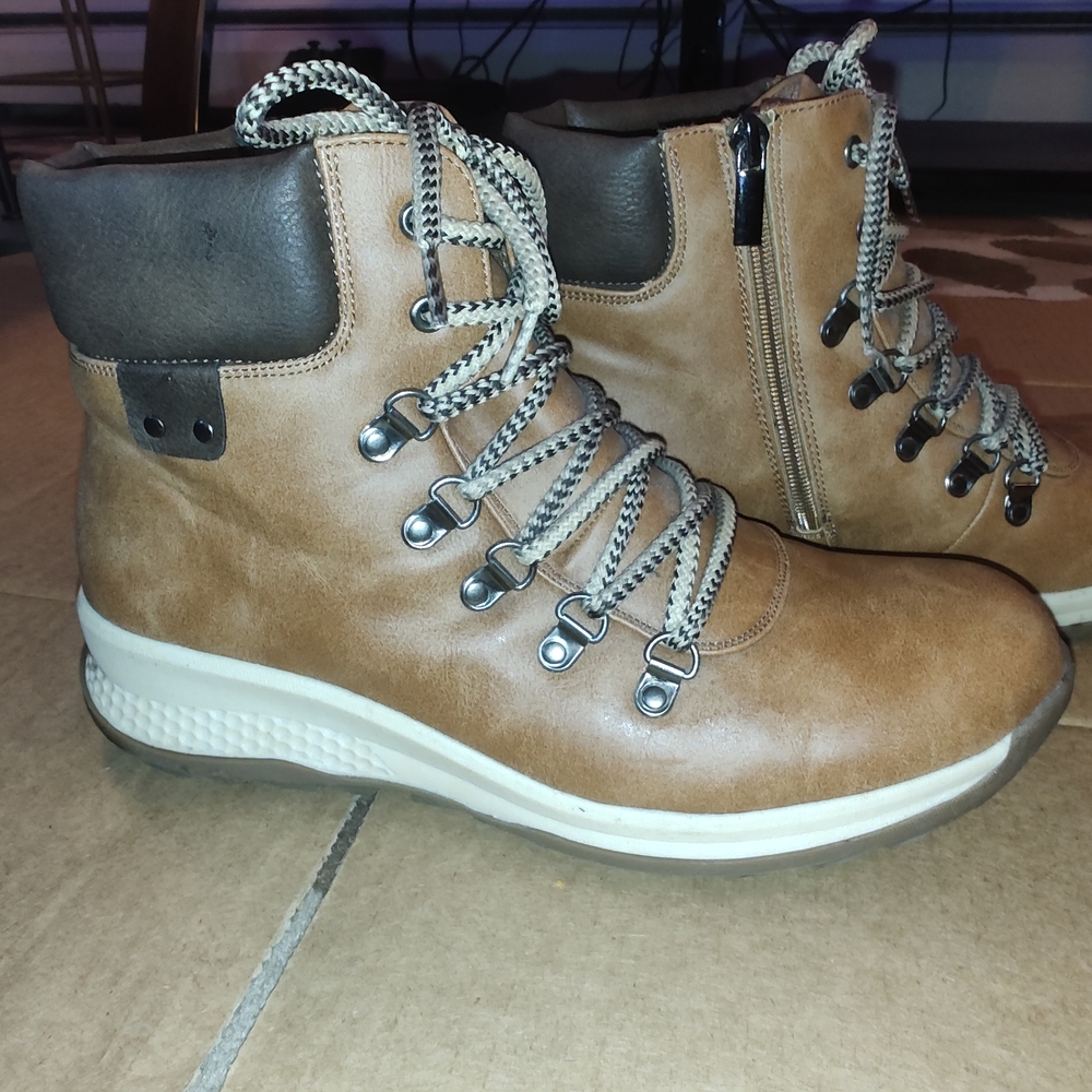 Brown Lace-Up Ankle Boots